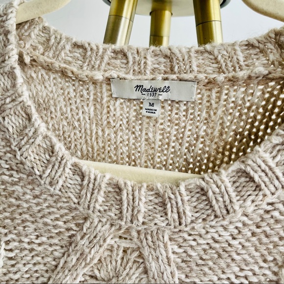 Madewell wool blend cozy cable knit sweater M - Picture 3 of 5